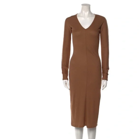 rag & bone | Dresses | Rag Bone Vneck Long Sleeve Midi Dress Size Xl Caramel  Color | Poshmark